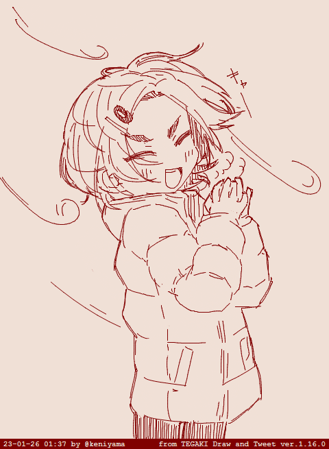 龍崎薫 「風強かったね #龍崎薫 #tegaki_dt 」|けに山🎒のイラスト