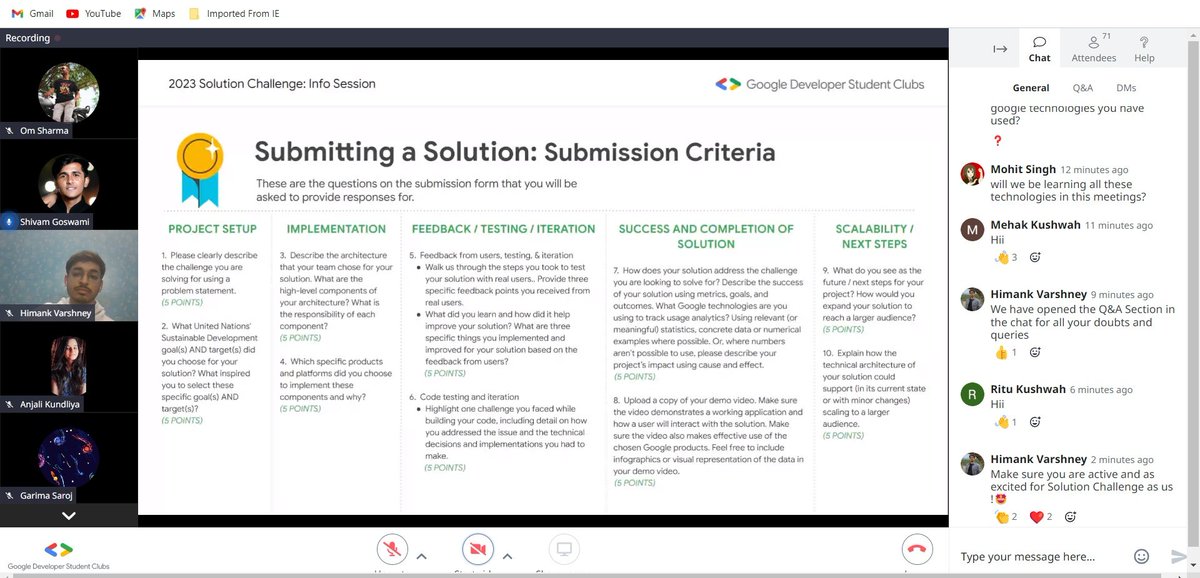 GDSC_GBU's tweet image. Hosted the first Info session regarding the Google #SolutionChallenge in collaboration with 8 other GDSCs.
We explained the whole workflow, timeline and various other aspects so that students can easily take part and build something great 🔥😎
@googledevs @GoogleStudents