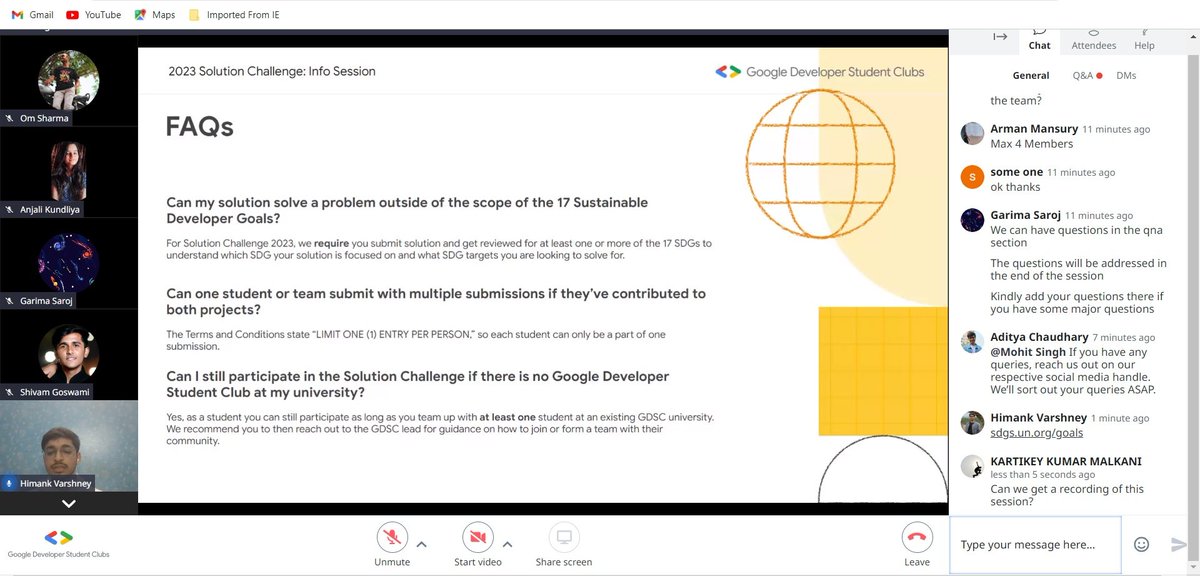 GDSC_GBU's tweet image. Hosted the first Info session regarding the Google #SolutionChallenge in collaboration with 8 other GDSCs.
We explained the whole workflow, timeline and various other aspects so that students can easily take part and build something great 🔥😎
@googledevs @GoogleStudents