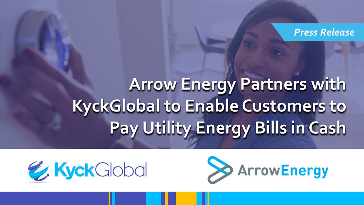KyckGlobal's tweet photo. @arrowenergyus has raised the bar on customer service! Customers can now pay their energy bill in cash at thousands of convenient retail locations, with instant settlement and zero fraud risk for the #utility company. Details at https://t.co/NxhSK8UTGK https://t.co/oY0Gy7GM2b