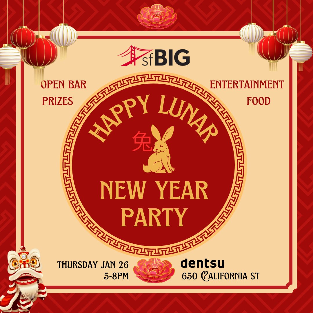Celebrate Lunar New Year with @sfBIG on January 26th at 5pm. Reserve your ticket here bit.ly/3Hob5GU.  

#AMASF #LunarNewYear2023