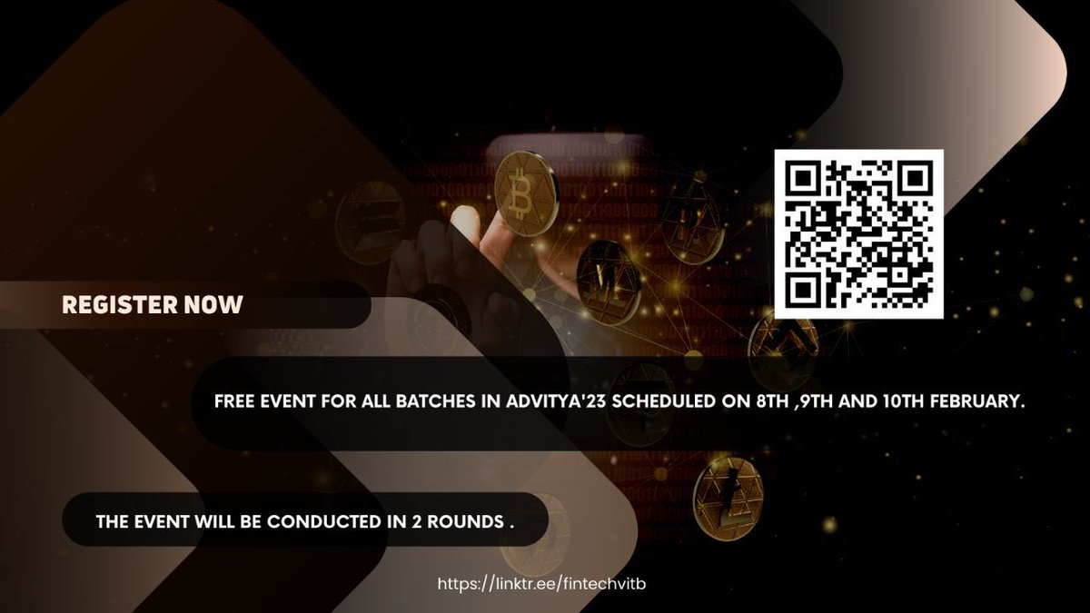 fintech_vitb's tweet photo. Why settle for a penny when you can win a pound at AdVITya- 2023 ⁉️
Students can participate in contests organized by the FinTech Club.
No respective batch restriction for participants!!
Platform Sponsor for Round 1 @Stockgro
#VITB #AdVITya #FinTech #Finance #Auction #Stockgro https://t.co/fpfXbYMFOd