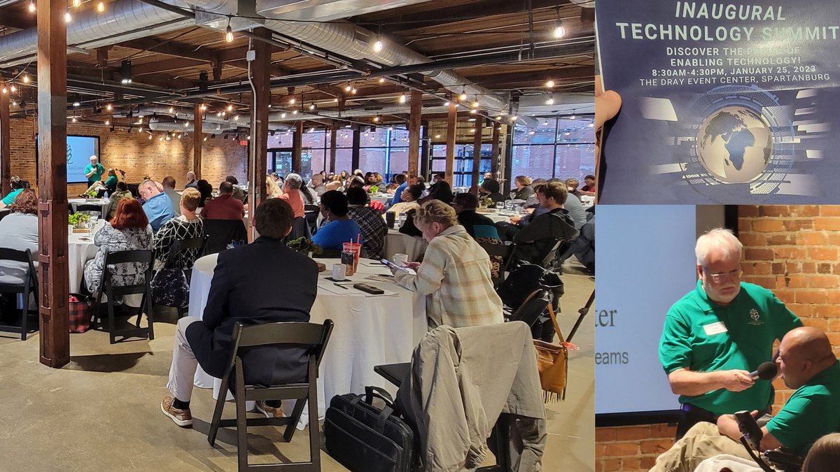 robingreenville's tweet photo. Enjoyed learning about how SC can do more with #technology to give individuals with disabilities served by @scddsn more independence and more success with tech. Thank you to @CharlesLea and SC Human Service Providers Association for hosting this Tech summit in #Spartanburg. https://t.co/5O6bBpdzQ7