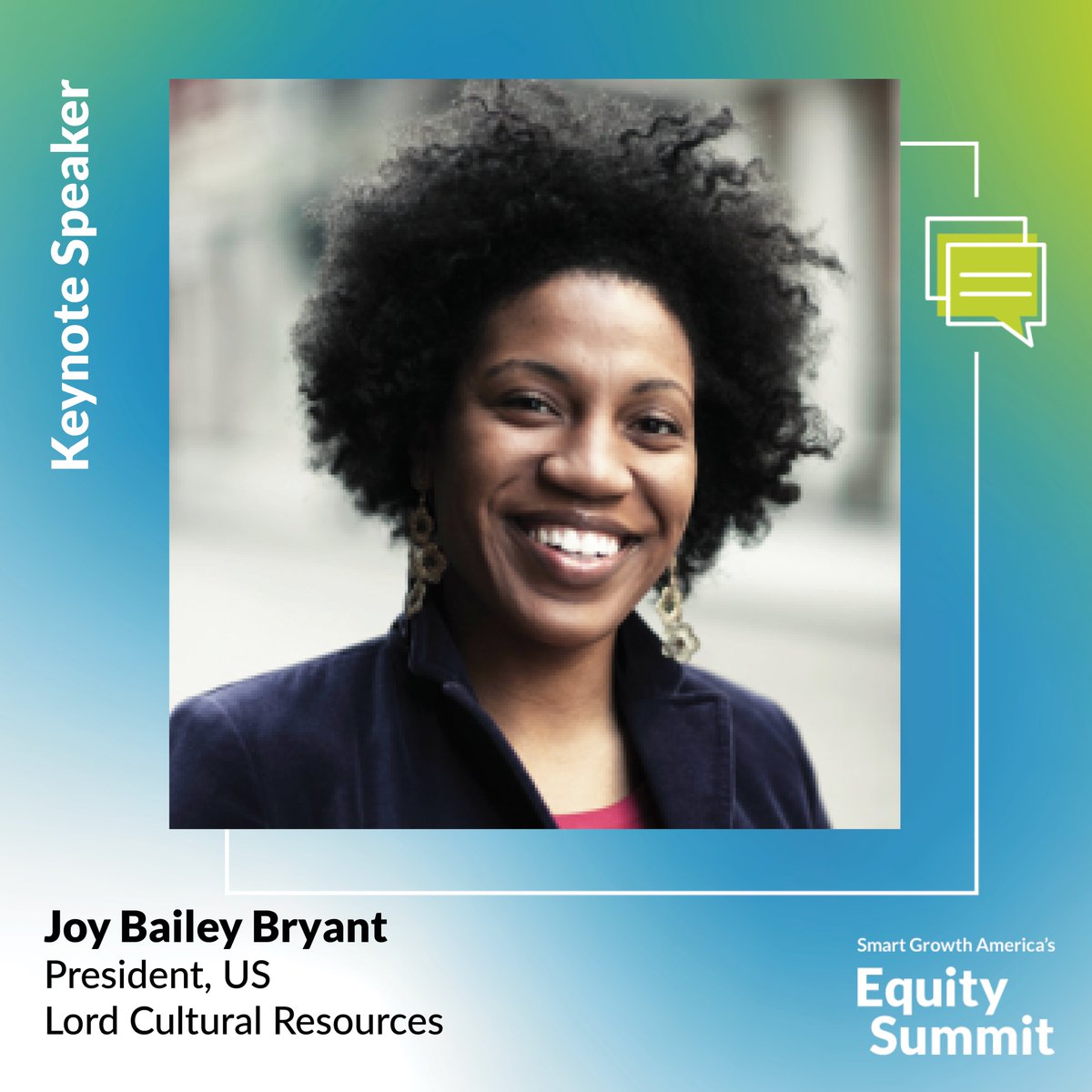 We can't wait to attend the @SmartGrowthUSA’s Equity Summit and hear the event’s keynote from Joy Bailey Bryant of @LordCultural.

Learn more and register now! #SmartGrowthEquity tinyurl.com/Equity-Summit