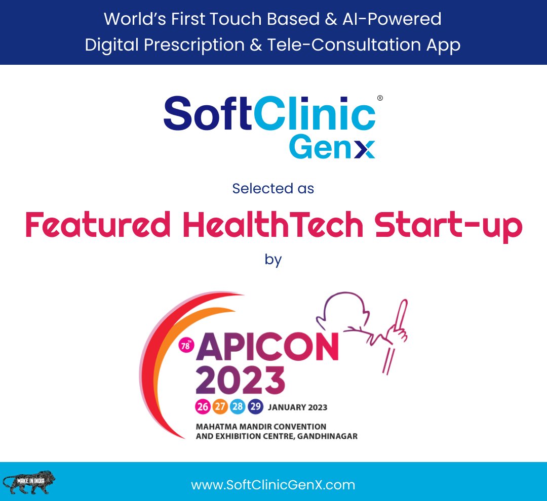 SoftClinic_Jvs's tweet image. we are happy to launch the new version of #SoftClinic as #SoftClinic GenX in the APICON 2023 conference.
It is with immense pleasure that we invite everyone visiting the #APICON conference to visit the Start-up Arena to witness the launch of #SoftClinic GenX.