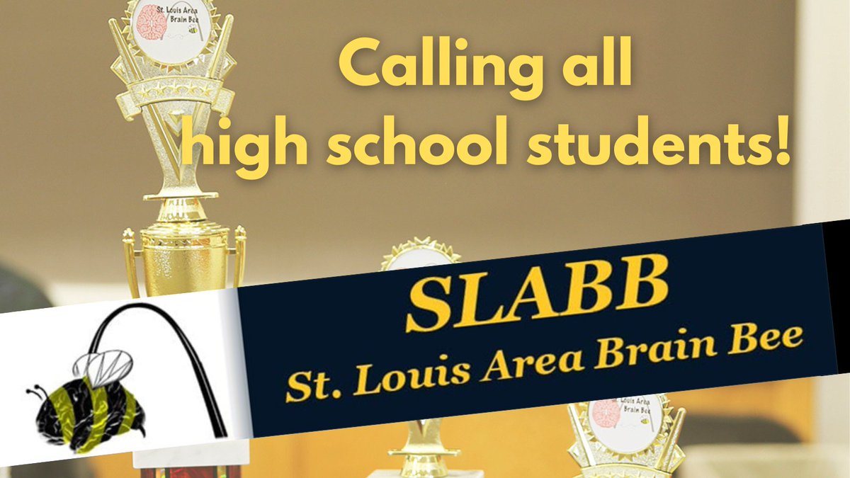 The 13th Annual St. Louis Area Brain Bee is set for Feb 25 @WUSTL ! This free, neuroscience event for high school students includes demos, a knowledge competition &amp; prizes! Winner proceeds to U.S. National Brain Bee.  #InSTLforSTL Find out more: bit.ly/3ilrrGQ