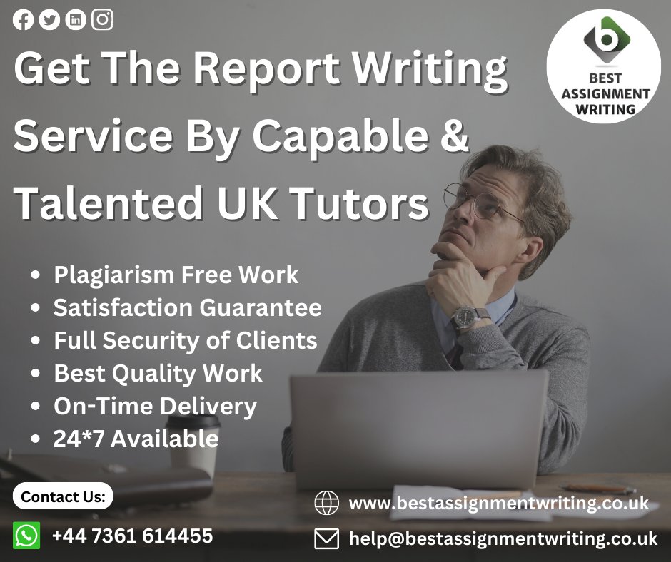 B_A_Writing's tweet image. Be confident! Because you choose our Report Writing Help Services.
Order Your Task Now:
#reportwriting #reportwritingassignmenthelp #Reportwritinghelp #writingassignment #writinghelp #assignmenthelp #assignments #help #bestassignmentwriting