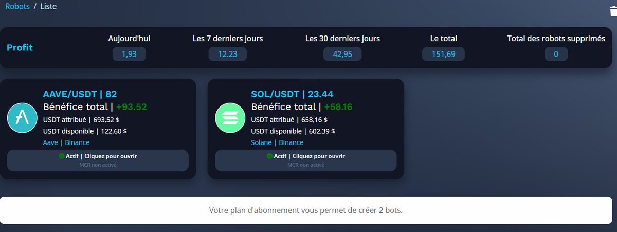 Cryps0u's tweet photo. 5 mois après mon dernier post...  petit pump qui redonne le sourire sur les 2 robots de #eazybot en version free (sans licences mais 30% de fee). un marché un peu plus stable qui peut a la maniere du #gridtrading baisser mon prix moyen d'achat et faire un peu de benefice. #Crypto https://t.co/PggApyMMUv
