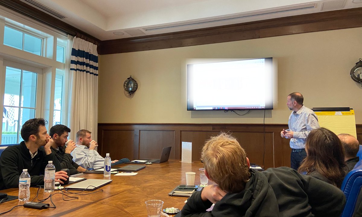 EyrusTeam's tweet photo. A great start to the @EyrusTeam 2023 In-Person Retreat! Thank you to our friend, KJ Williams, as well for joining us and sharing the amazing work being done by the Portable Solutions Group. Stay tuned for more updates to come, as Eyrus is ready to start 2023 off with a bang! https://t.co/nLN940yVmC