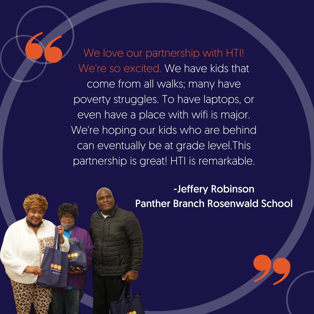 Panther Branch Rosenwald School has an after school program where they invite students who may be behind to come get homework done with the help of teachers and tutors. Our donated Chromebooks allow them to have computers on site for students and others they minister to for use!