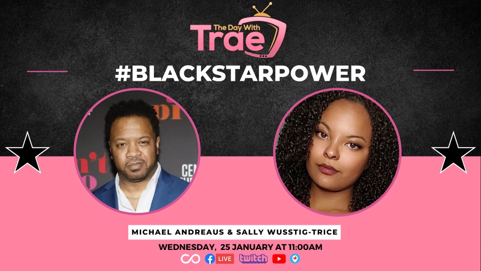 WWConverge's tweet photo. #BlackStarPower - Today #TheDayWithTrae features actor Michael Andreaus who is currently starring as Otis Williams in @AintTooProud. 

@HolidayTraeanna will also be joined by @sallyw21, Owner and CEO of @beyond_curlsco. 

Watch at 11 am: https://t.co/3ff48LZpKP https://t.co/MXm7Cgueo3