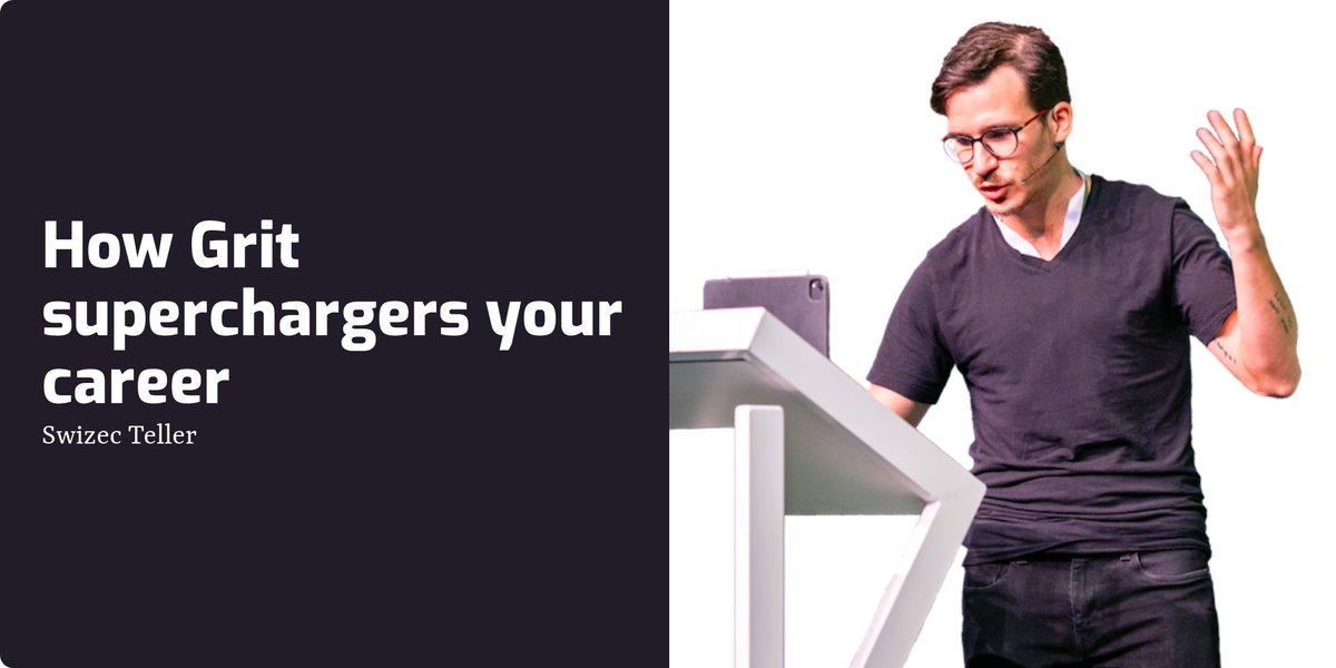 Grit, or the ability to persevere through challenges and setbacks, is a key trait for success in any career. <a href="/Swizec/">Swizec Teller</a> explains how grit can supercharge your career.

🧵