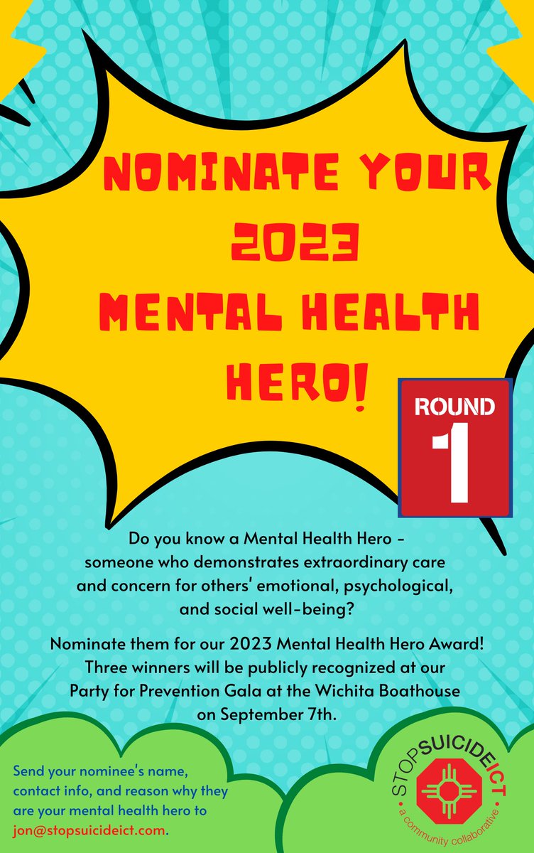 STOPsuicideICT's tweet photo. Nominate your Mental Health Hero! Our Round 1 winner will be announced on March 31st. https://t.co/DFC2evXemn