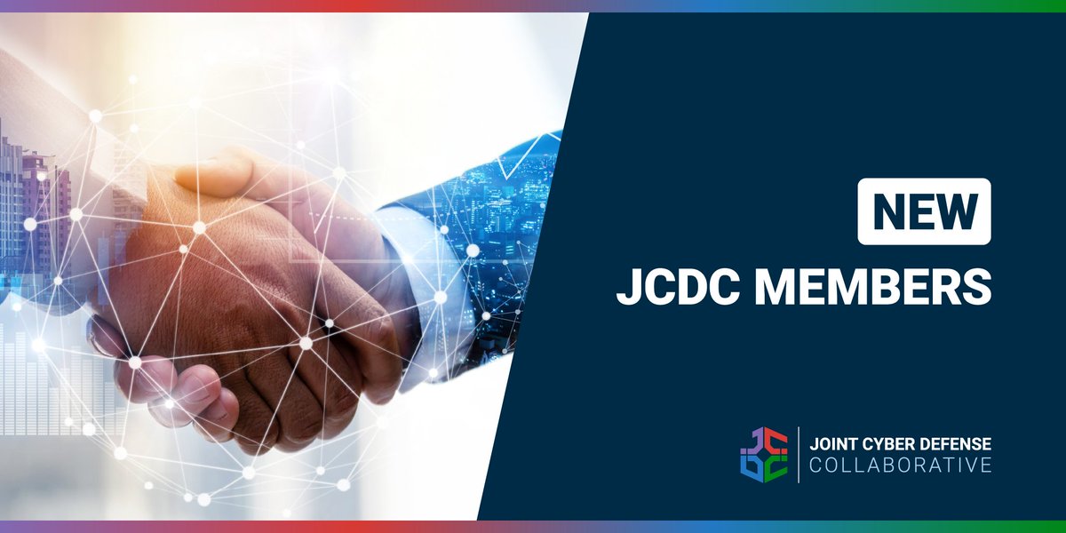 CISACyber's tweet photo. 🎉 @CISAgov would like to welcome @ESET &amp; @SAP as partners to the Joint Cyber Defense Collaborative. #JCDC unites the global cyber community in the collective defense of cyberspace. More at https://t.co/aiUF59ZBQk https://t.co/8AGZC6EncE