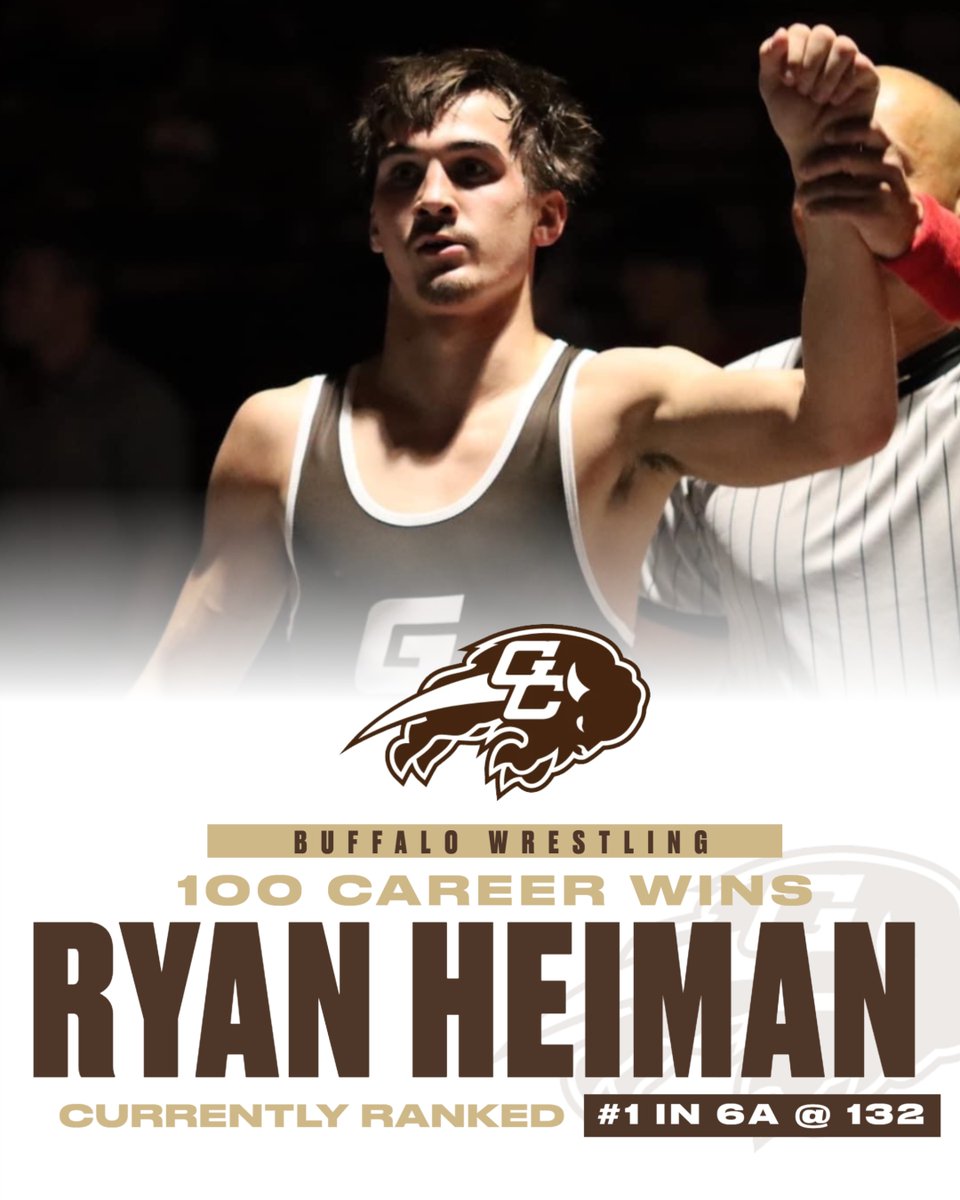 Congratulations to Ryan Heiman on his 100th career win! Ryan is currently Ranked #1 at 132lbs for your #1 Ranked Buffalo Wrestling Team! #1Herd
