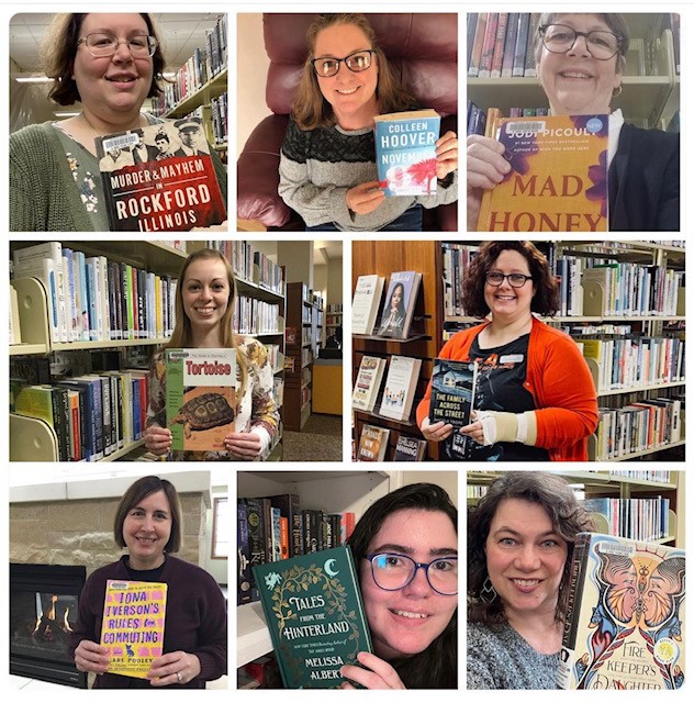 ByronLibrary's tweet photo. Today is #LibraryShelfieDay and it gives our #ByronLibrary staff a reason to showcase some of their favorite books! #ShelfieDay https://t.co/7BP0PLNZkP