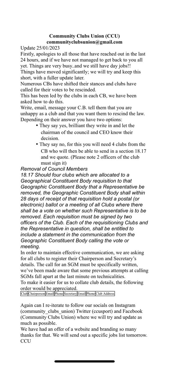 Latest update for those asking what Staffordshire and other CBs have done so far to make them rescind their vote. <a href="/jameswhile/">James While</a> <a href="/S1ggers/">Rob Sigley</a> <a href="/AlexMLowe/">Alex Lowe 📰</a> <a href="/EnglandRugby/">England Rugby</a> <a href="/CharlieFelix/">Charlie Morgan</a> <a href="/robkitson/">Robert Kitson</a> <a href="/hughgodwin_/">Hugh Godwin</a> <a href="/tobygilles/">🎤Toby Gilles🎤</a>