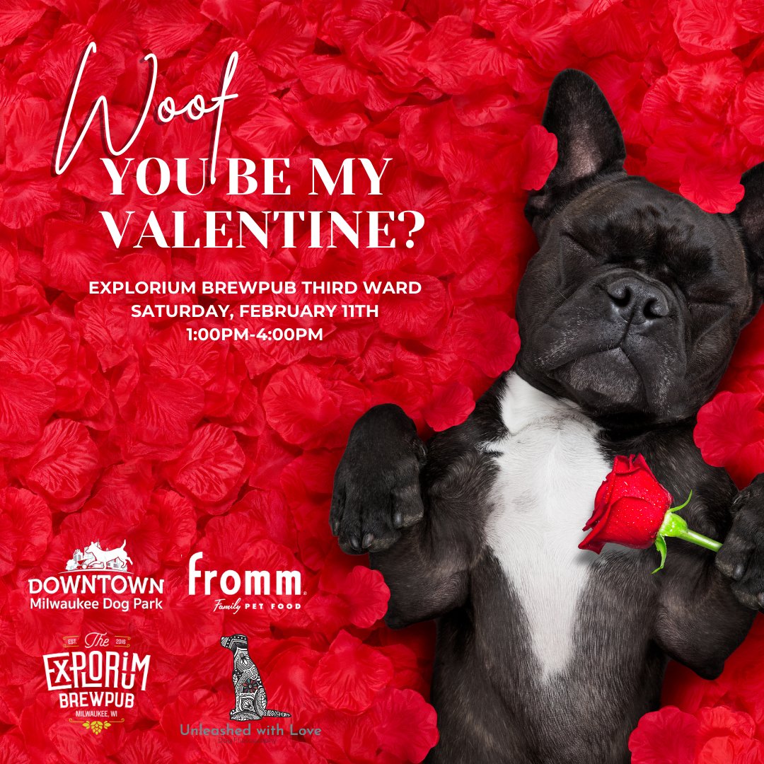 Join us <a href="/ExploriumBrew/">The Explorium Brewpub</a> in the <a href="/ThirdWardMKE/">Historic Third Ward - Milwaukee</a> on Feb. 11th for a special Valentine photo op for you and your pup! We will be supporting the efforts to build downtown's first dog park. Learn more about the event here: facebook.com/events/1181187…