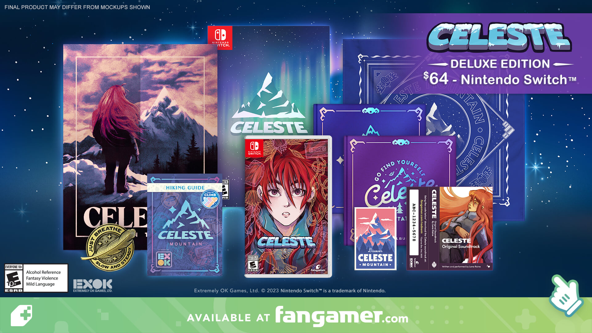 Fangamer on X: A new fifth-anniversary physical edition of Celeste is  coming to Nintendo Switch and PlayStation 4 this summer! Preorder the  standard or deluxe editions now:    / X