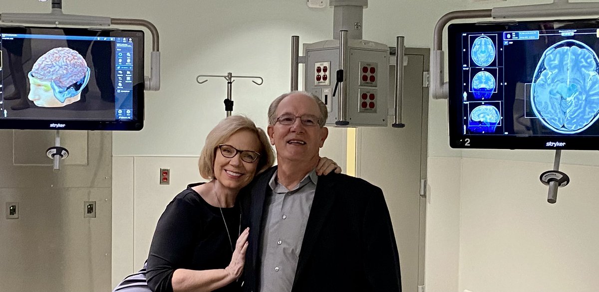 ARCaphasia's tweet photo. Hanging out in a state of the art neuro operating room this morning where hubby George spoke at their ribbon cutting ceremony. #NeuroscienceInstitute @CityofWilm @NovantHealth https://t.co/OlAq1c50Aa
