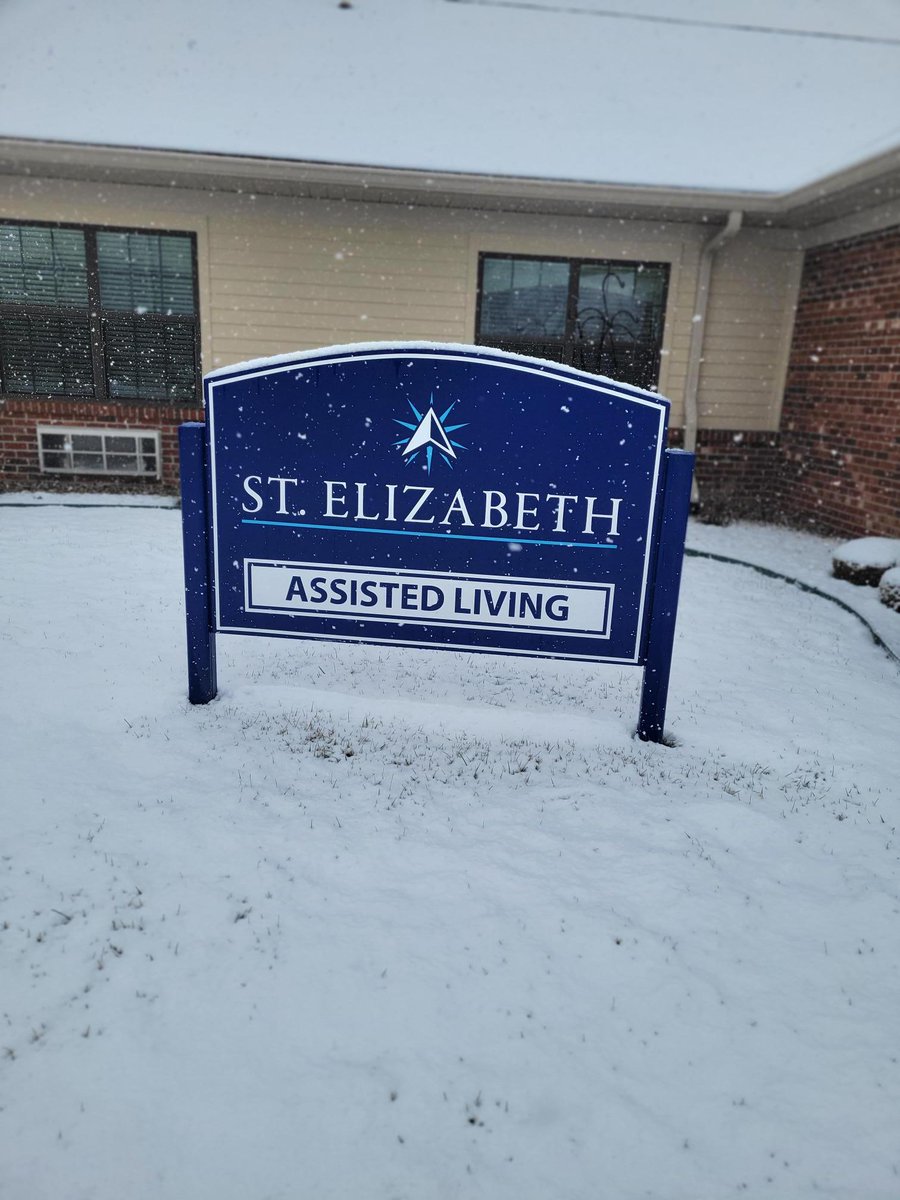 We are toasty warm inside and keeping busy with activities. St. Elizabeth would like to thank Krintz Lawncare for keeping our sidewalks and driveway clear. Not an easy job today! #snow #SeniorLiving #winter