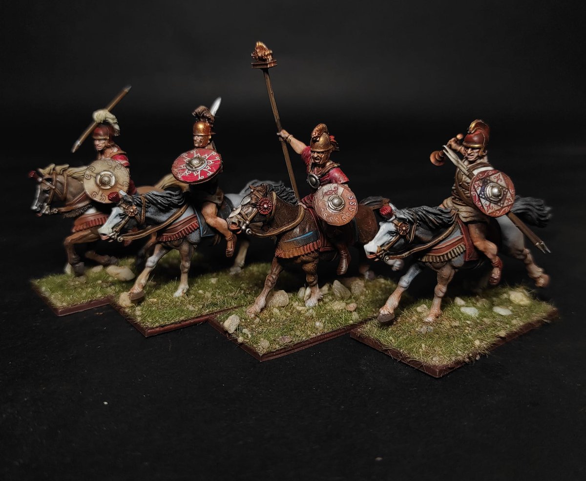 The Iberian cavalry, known for their swift horses and skilled riders, were feared by their enemies as they charged into battle with their javelins distinctive curved swords!

Brilliantly painted by Aurelian Leclerc
