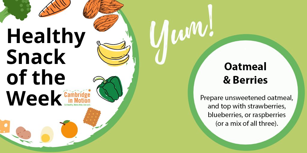 CambMotion's tweet image. Enjoy Our Healthy Snack of the Week: Oatmeal &amp;amp; Berries! @CambMA @cambridge_cpsd @CPSD_Nutrition