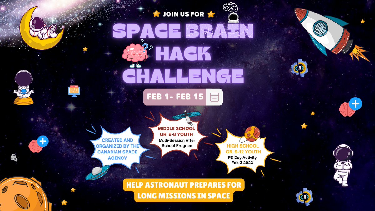 indusspaceCA's tweet photo. We're excited to host some local @csa_asc #spacebrainhack challenges next month. Connect with us if you are looking to host or require subject matter expertise! #spacechallenge #mentalhealth #astronautsinspace https://t.co/zz6nieHWV4