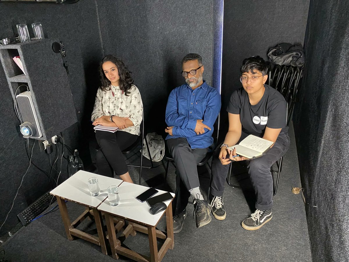 SciGalleryBlr's tweet image. For today’s Global We session at @JNPlanetarium Priyadarsanan Dharma Rajan from @atree_org and social entrepreneur Rohini Ravee Ramanathan connected with the portals in Addis Ababa, Gaza and Mumbai. 

#Globalwe #museumfortheun #climateconversations #SciGalBlr ##sciencegallery