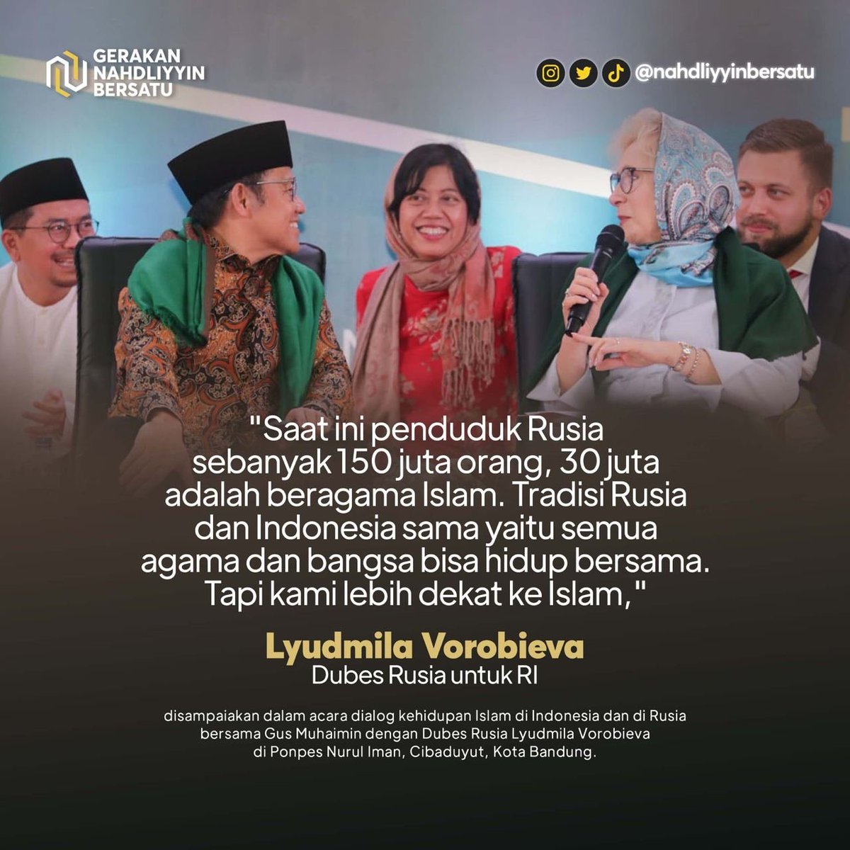 Kunjungan Dubes Rusia dan Gus Muhaimin Iskandar ke Pondok Pesantren Nurul Iman, Bandung Jawa Barat

Berkah untuk kita semua 🇮🇩💚
@BagusMuhaiminS1 
<a href="/DPP_PKB/">DPP PKB</a>