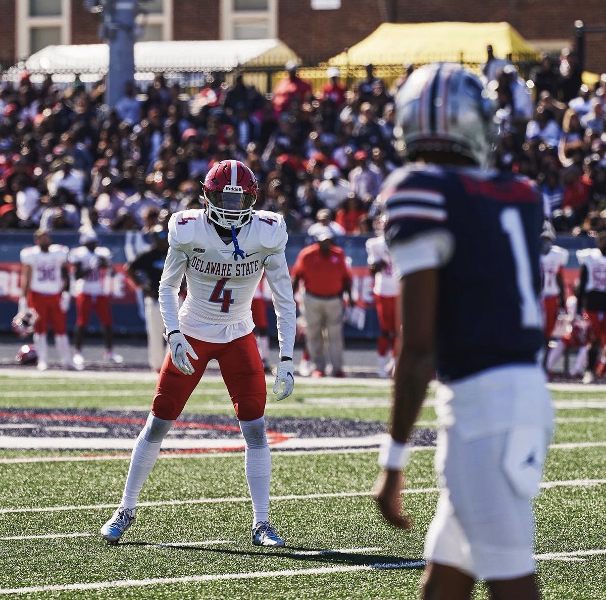 #AGTG after a great talk talk with <a href="/jbraxton8287/">Coach Jeff Braxton</a> I’m Blessed to receive offer from Delaware State University #GOHORNETS #PWO <a href="/FBCoachHull42/">Lee Hull</a> <a href="/FTRreport/">Fast Track Recruits</a> <a href="/milfordfootball/">Milford High School Football</a>