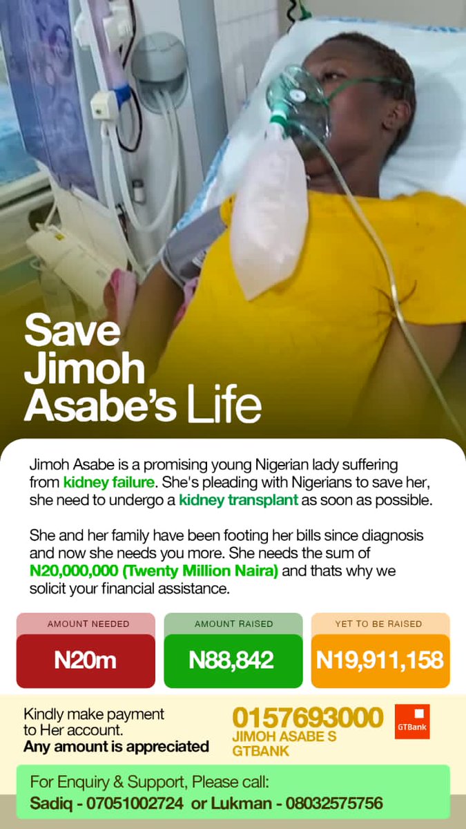 Larmiee2's tweet photo. Goodevening Everyone,
   JIMOH ASABE need our help,your token  goes a long way for her to get healed...please I'm begging everyone to please help me retweet for help for Jimoh Asabe...
#JIMOHASABENEEDHELP https://t.co/s7iLe2qElX