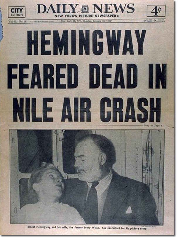 On this day 69 years ago, the famous plane crash that involved American journo and novelist, Ernest Hemingway and wife, Mary Welsh Hemingway in Murchison Falls National Park made headlines around the world. But the story was even crazier 😅 A THREAD