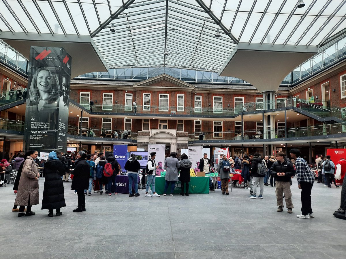 May be a misty day outside, but inside, there was a great atmosphere at the <a href="/MiddlesexUni/">Middlesex University</a> refreshers fair. From student support services to <a href="/mdxsu/">MDXSU</a> there's a fab array of opportunities available to all students.