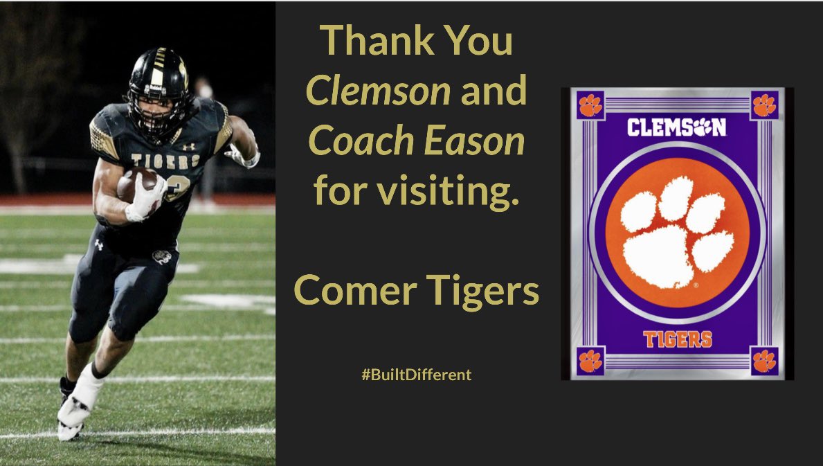 Adam Fossett (@coachfossett) on Twitter photo Thank you <a href="/CoachEason1/">Coach Nick Eason</a> and <a href="/ClemsonFB/">Clemson Football</a> for recruiting <a href="/Comer_Football/">B.B. Comer High School Football</a> Thank you <a href="/CoachEason1/">Coach Nick Eason</a> and <a href="/ClemsonFB/">Clemson Football</a> for recruiting <a href="/Comer_Football/">B.B. Comer High School Football</a>