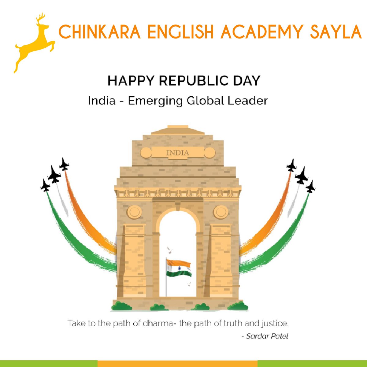 ceasayla's tweet photo. #Chinkara #English #Academy #Sayla honours the vision of all the leaders who crafted our constitution and pays tribute to their wisdom and contributions. Wishing you all a happy republic day!
#RepublicDay #CEASAYLA #RepublicDayIndia #RepublicDay2023
#EnglishMediumSchool #Jaore https://t.co/4KPVvlYKGk