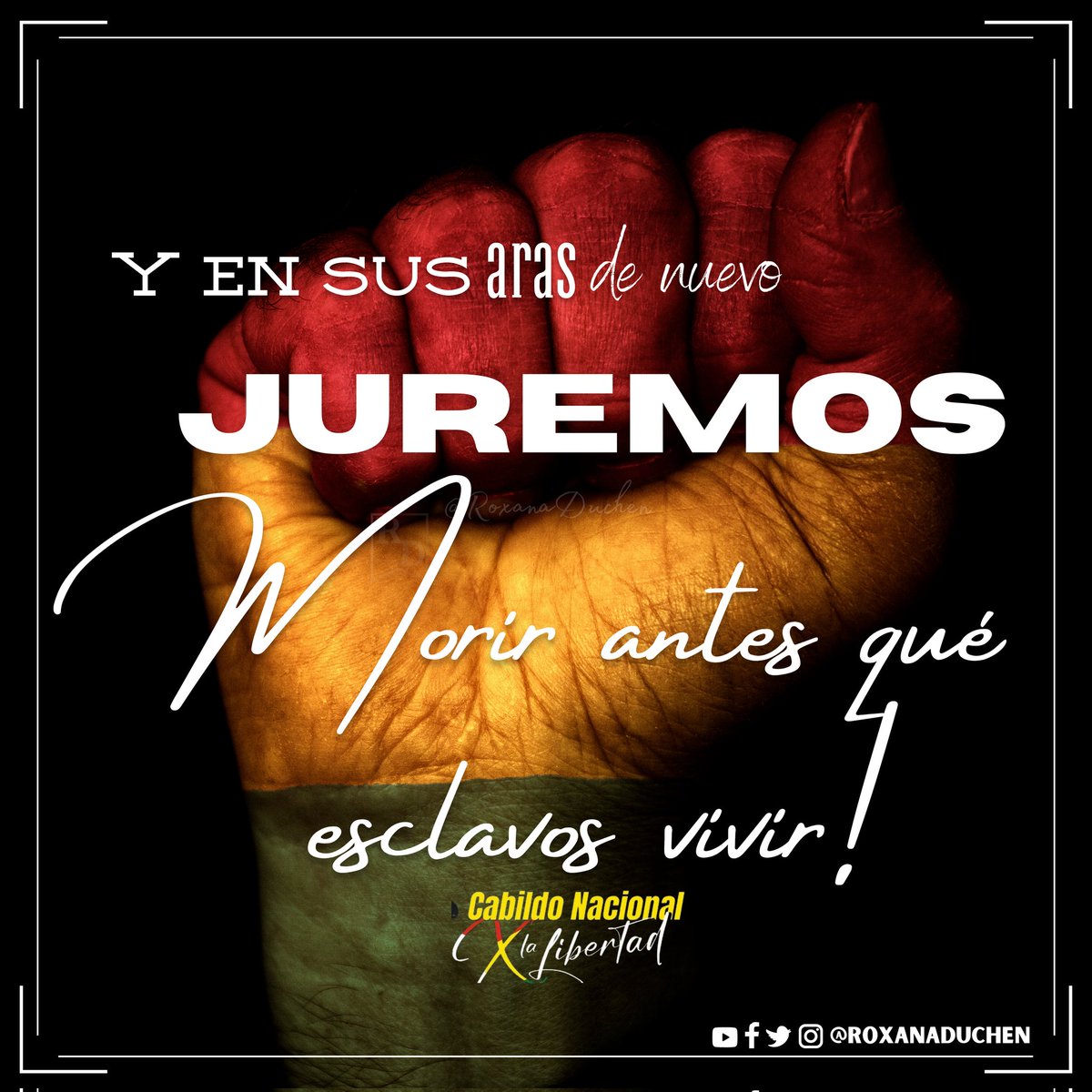 RoxanaDuchen's tweet image. Hoy todos los bolivianos de bien tenemos una cita con nuestra convicción. Con la misma firmeza con la que nos proclamamos libres debemos ser consecuentes. 
#LaUnionEsLaFuerza #NoMasPresosPoliticos #Libertad #ComunismoNuncaMas #BoliviaEnEmergencia #BoliviaEnDictadura 
#SOSBolivia