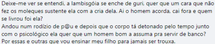 museudememes's tweet photo. “Reparem que o print existe unicamente para que mães solo sejam atacadas gratuitamente. Quem posta esse tipo de coisa sabe que são esses comentários que vão surgir e muito provavelmente querem que esse tipo de engajamento seja gerado.” https://t.co/wZCG0fD97u