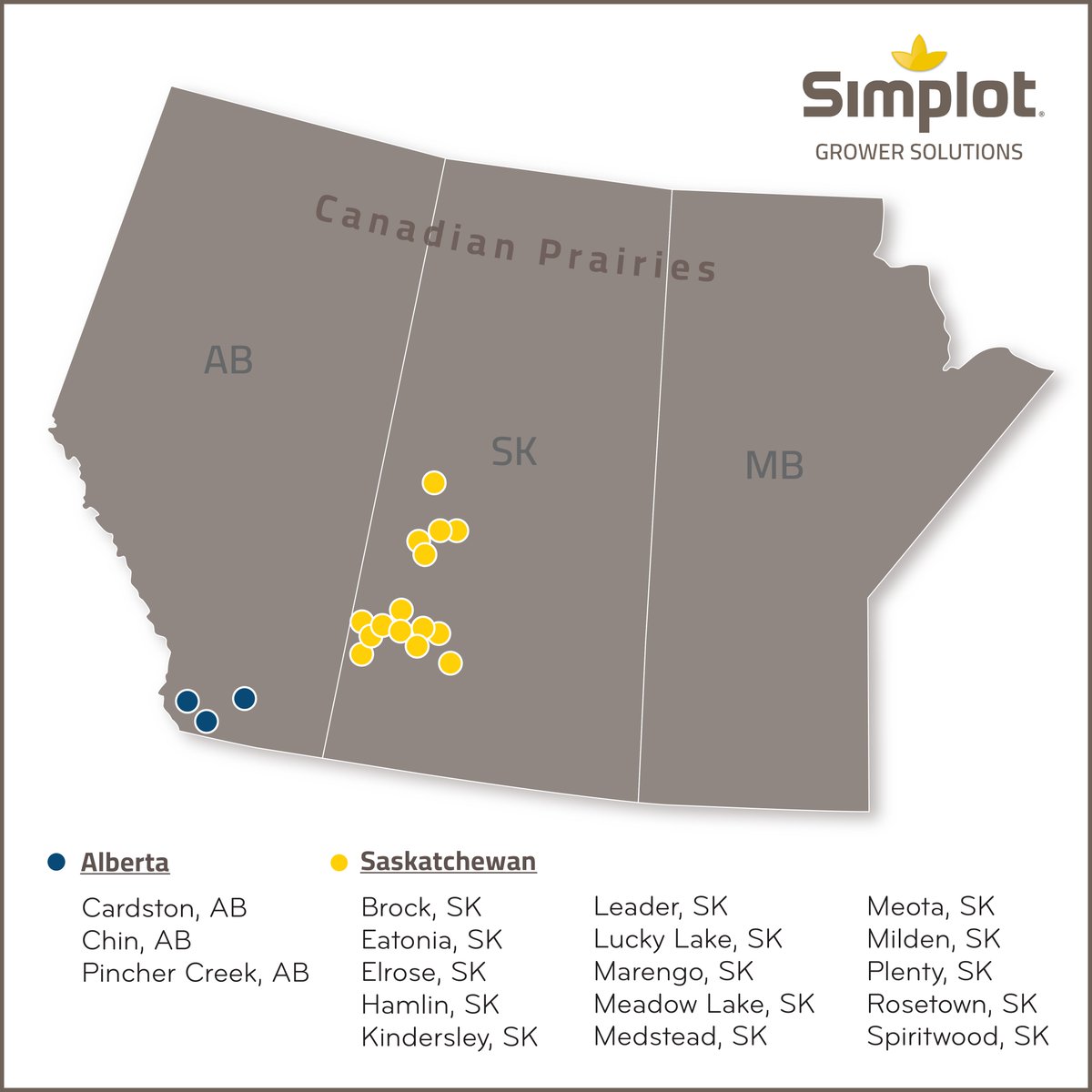 Did you know that we exist in Alberta and Saskatchewan? 

We're excited to be able to serve your needs across our whole region this growing season!