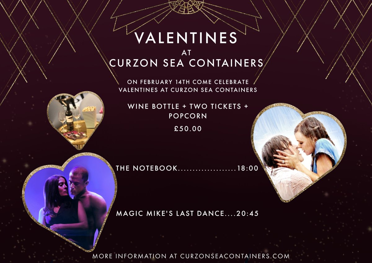 Tickets available at: ticketing.eu.veezi.com/sessions/?site…

#valentines #london #datenight #cinema #thenotebook #magicmikeslastdance
