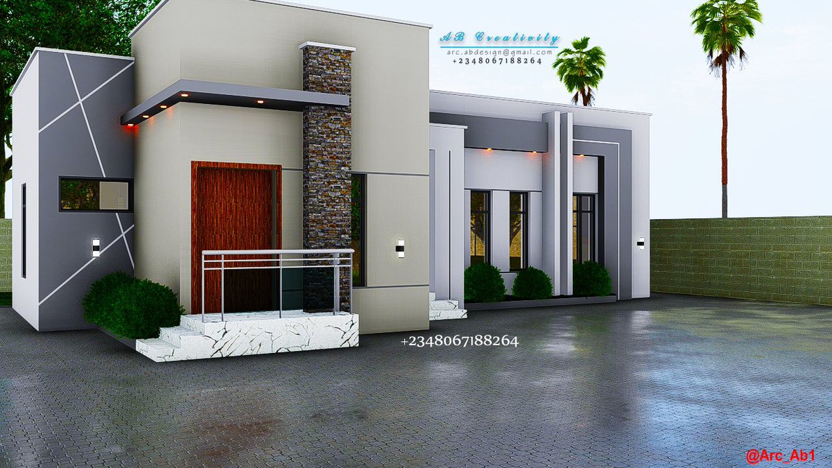 Arc_Ab1's tweet photo. Proposed 3 bedroom contemporary design at Arabian quarters, Katsina State. https://t.co/sorXx2RInH