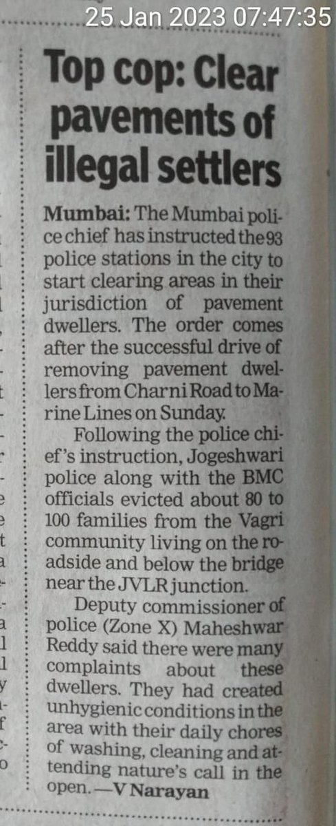 ChandivaliCCWA's tweet photo. Top Cop: Clear Pavements of illegal settlers #developchandivali https://t.co/pE659xcpib