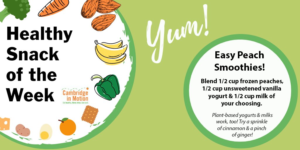 CambMotion's tweet image. Enjoy Our Healthy Snack of the Week: Easy Peach Smoothies! @CambMA @cambridge_cpsd @CPSD_Nutrition