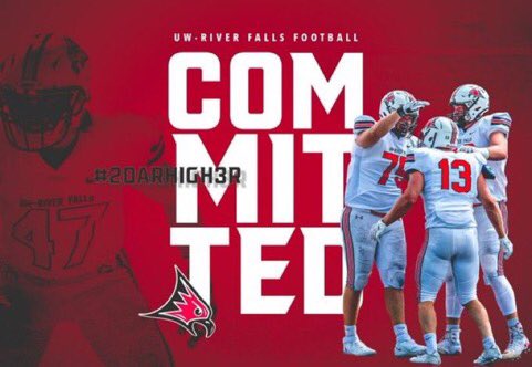 I am excited to announce my commitment to further my academic and athletic career at the University of River Falls. Thank you to all the coaches and teammates who have helped me along the way. Roll Falcons! @HFFireFootball <a href="/CoachWalkerRF/">Matt Walker</a> <a href="/UWRFFootball/">Falcon Football</a>