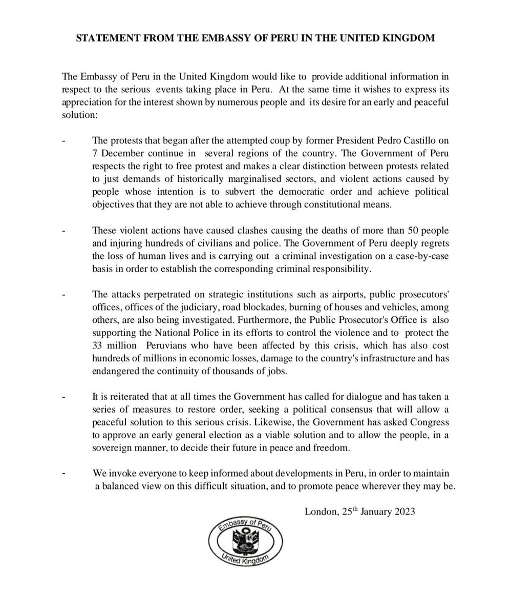 Embassy of Peru in the UK tweet media