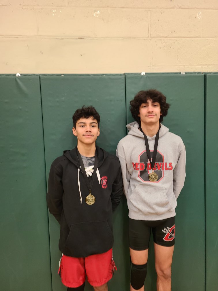 OHSsports's tweet photo. Congrats to our City-County Wrestling Champs! Red Devils Jackson Weissand  (126 lbs) and Juan Quintana (120 lbs) were both winners last night in the City-County Championship held at Catholic! Keep it up as region is right around the corner. #FILD https://t.co/uWNJzXH0UQ