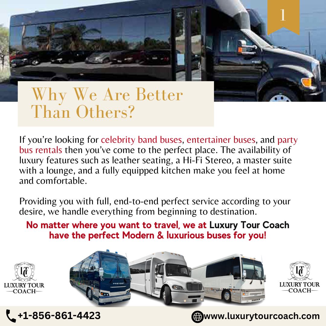 For any Upcoming event call us today at +1-856-861-4423 or Visit our website LuxuryTourCoach.com #Tourcoach #luxurytravel #charterbus #limousine #coachbus #sleeperbus