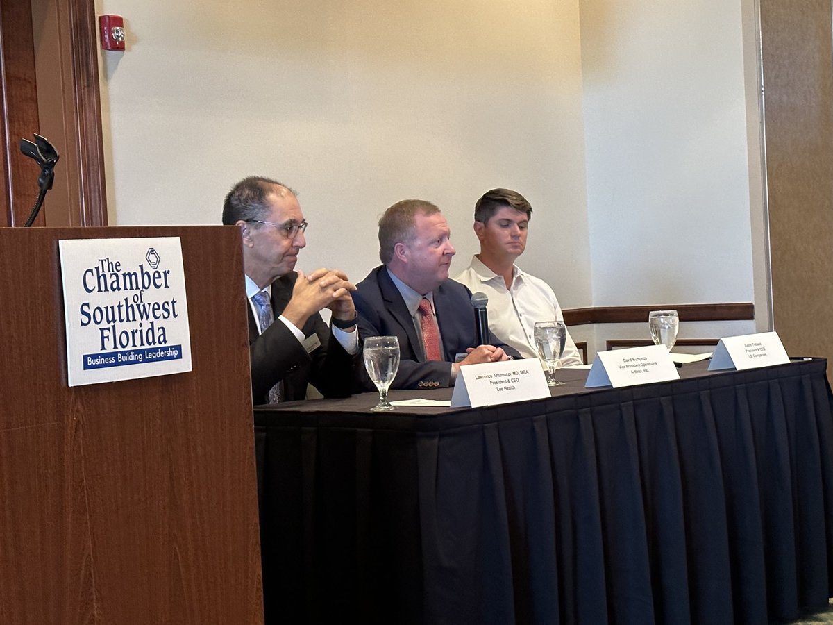 At the SWF Chamber business round table where Dr Antonnucci was able to give an overview of Lee Health and acknowledge the great work of our people in service to LH mission and our community.  As I have said many times it is our people that make us successful. Thanks to all!!