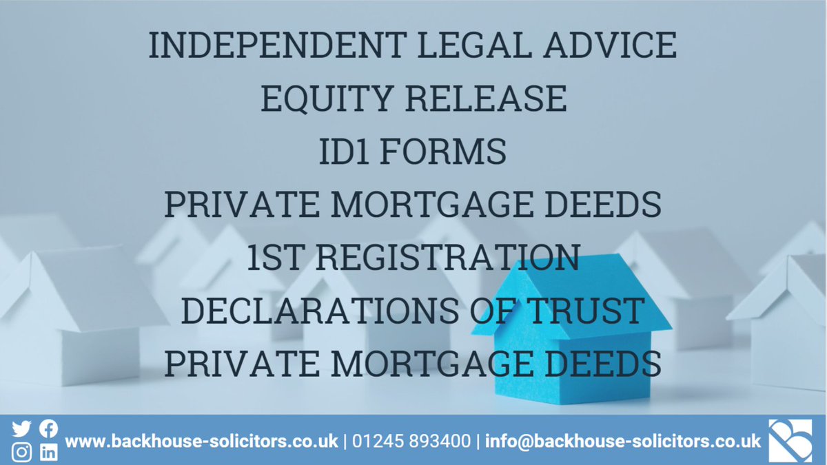 If you need Independent Legal Advice, Equity Release, ID1 Forms, 1st Registration, Declarations of Trust or Private Mortgage Deeds, our experts can help.
#wevegotyourback #conveyancing #ila #equityrelease #id1 #registrations #declarations #privatemortgage