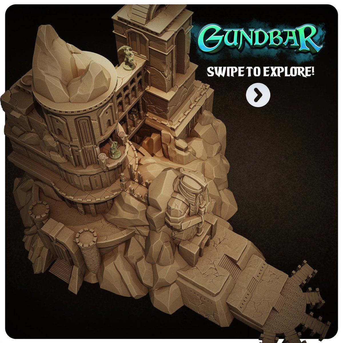Get ready for February 14th, #Gundbar is launching on #Kickstarter! 

#3Dprinting #3dprintableterrain #3dprintingdnd #tabletopterrain